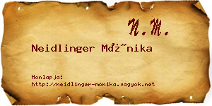 Neidlinger Mónika névjegykártya